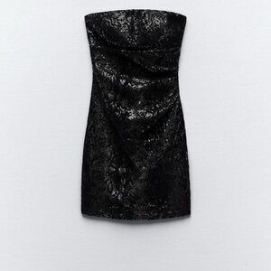 Zara strapless mini dress with sequins
